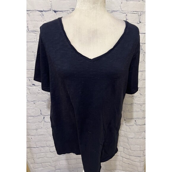 Chico's Tops - Chico's Ultimate Tee Size 2  Medium 12 Athleisure Navy V Neck Cotton Blend